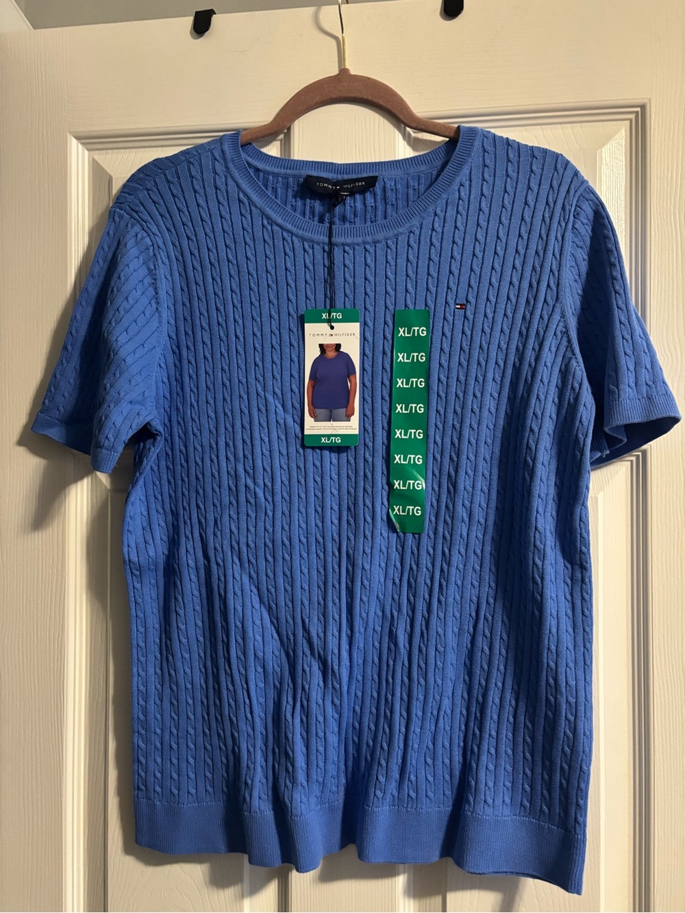 Tommy Hilfiger Royal Blue Cable Knit Crewneck Sweater